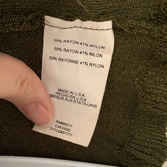 bebe Olive Green Short Sleeve Cardigan - Picture 9 of 10